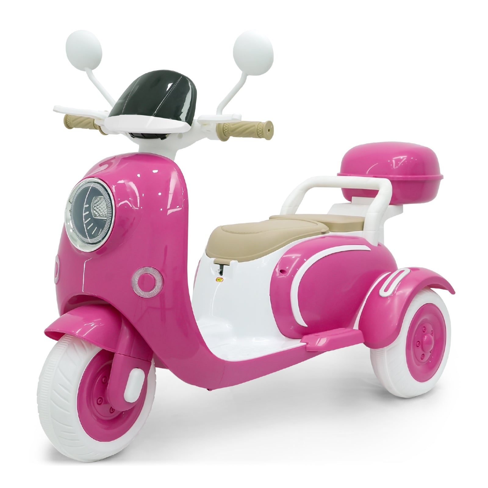 12V Kids Electric Motorcycle,Electric Scooter for 3 Year Old, Girls Toy, 3-Wheel Ride On Toy for Kids with Storage Compartments, Motorcycle for Girls
