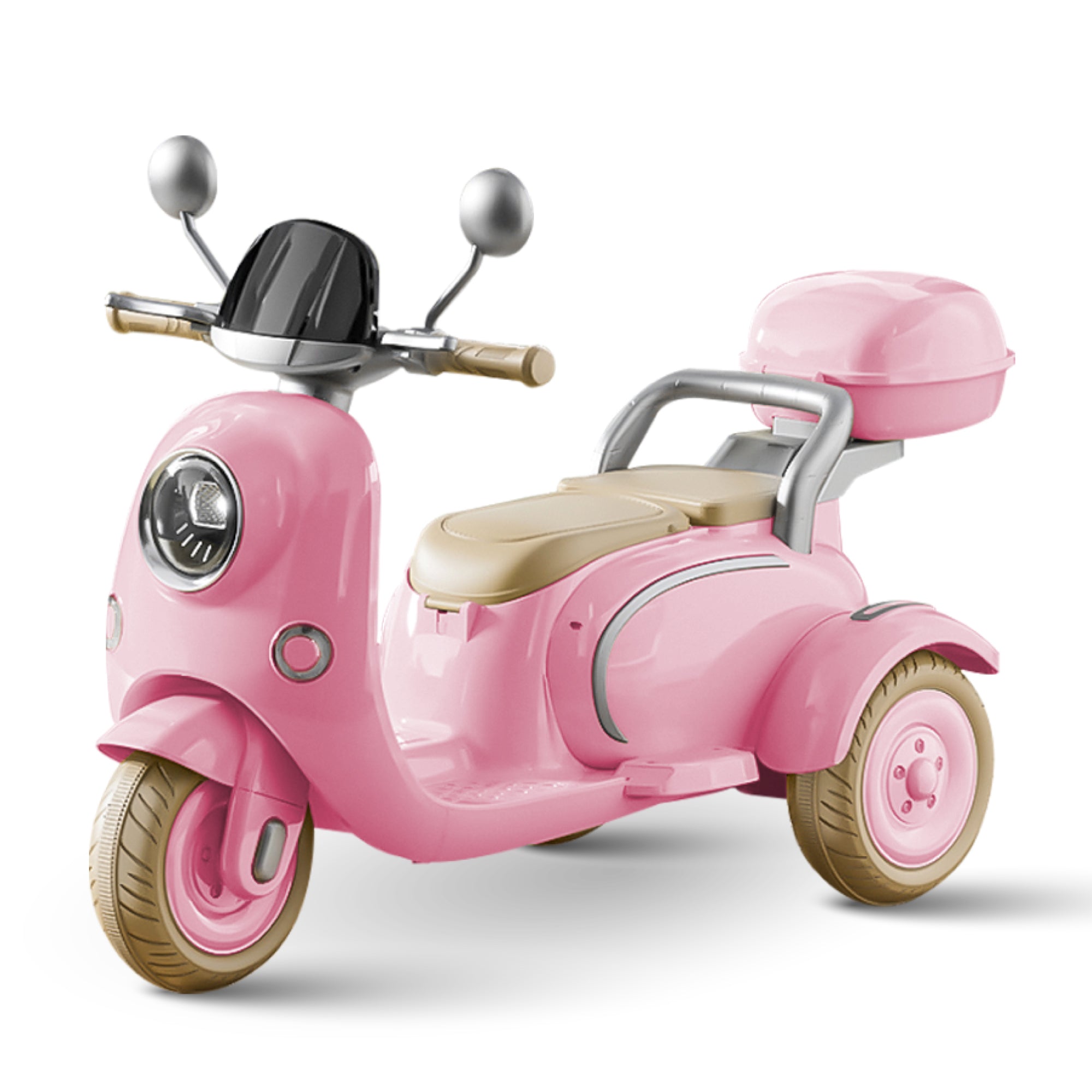 12V Kids Electric Motorcycle,Electric Scooter for 3 Year Old, Girls Toy, 3-Wheel Ride On Toy for Kids with Storage Compartments, Motorcycle for Girls