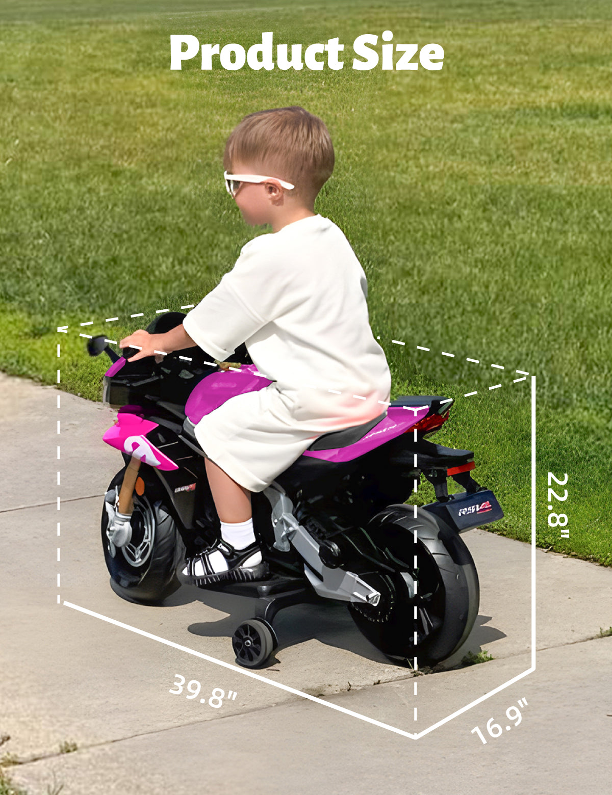 Kids Ride on Motorcycle, Electric Kids Moped, Battery Powered Motorcycle for 3-5 Years Old
